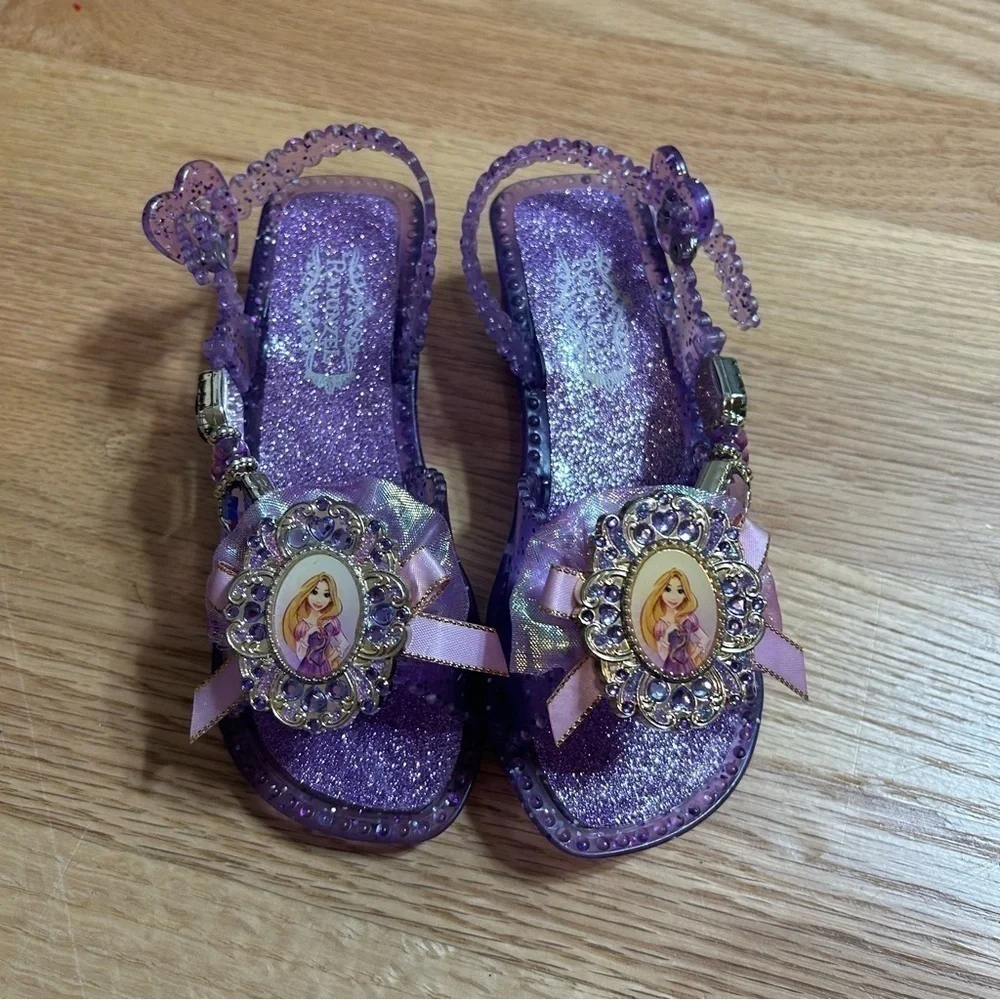 Disney Rapunzel Light Up Dress Shoes Purple 7/8 Kids Girls Toddler Costume Play